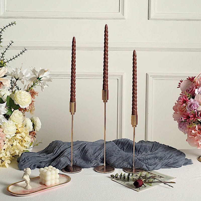 12 Premium Spiral Unscented Wax Dinner Candle Sticks