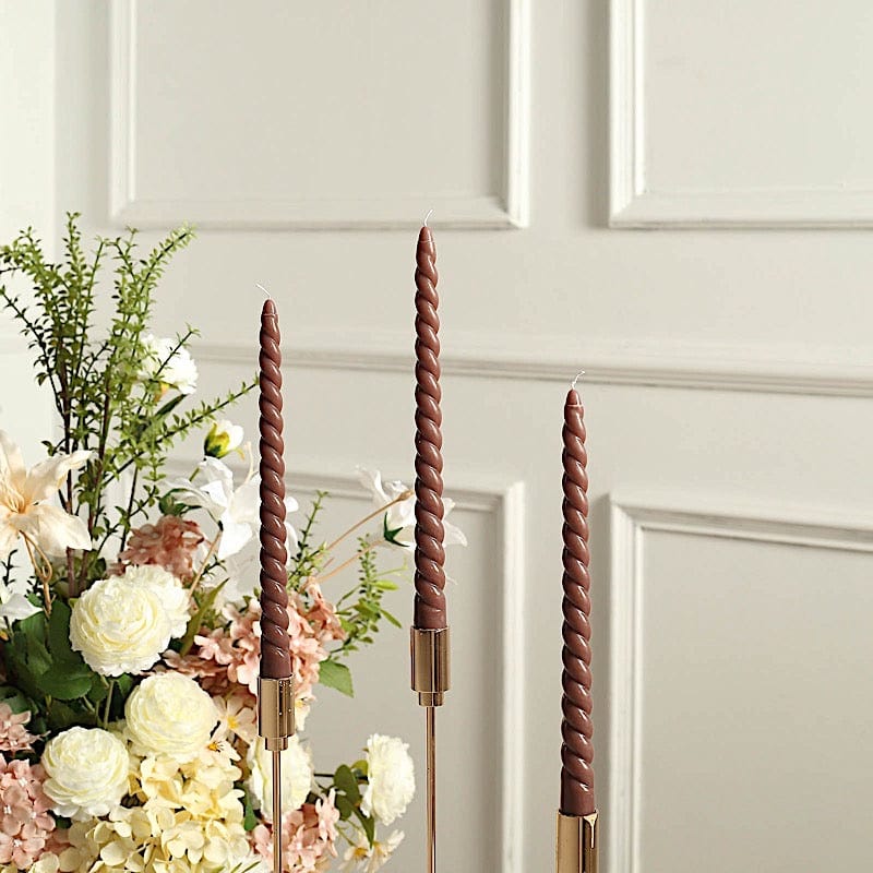 12 Premium Spiral Unscented Wax Dinner Candle Sticks