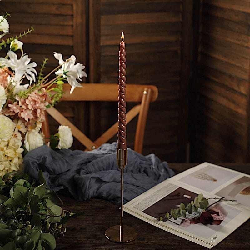 12 Premium Spiral Unscented Wax Dinner Candle Sticks