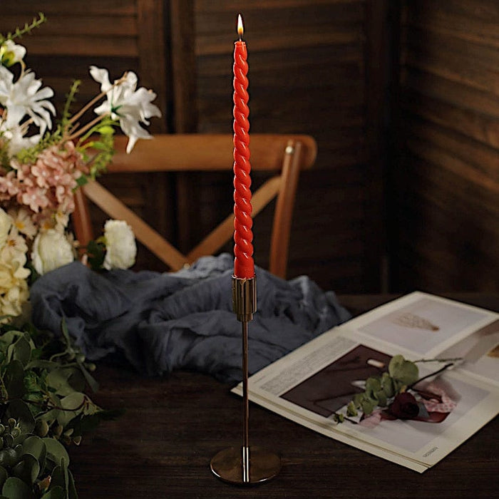 12 Premium Spiral Unscented Wax Dinner Candle Sticks