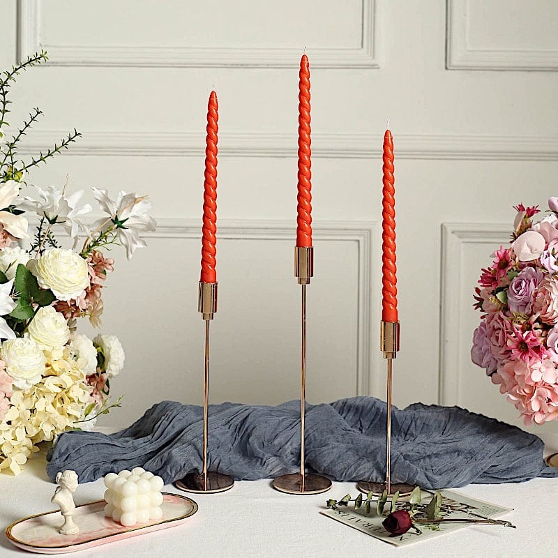 12 Premium Spiral Unscented Wax Dinner Candle Sticks