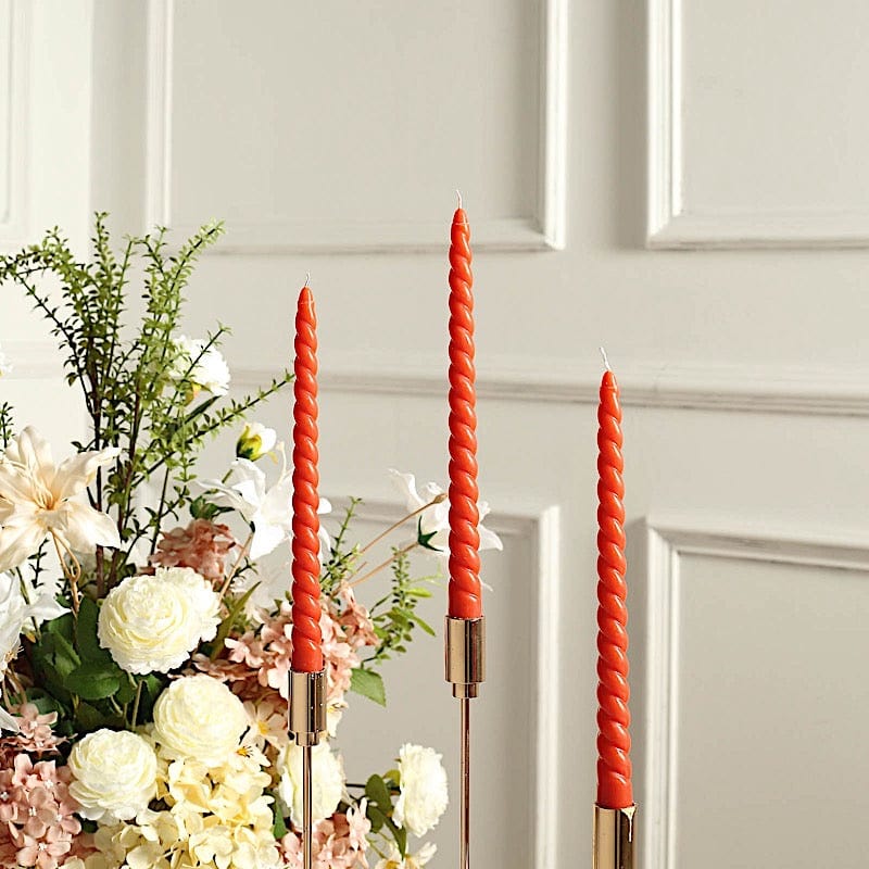 12 Premium Spiral Unscented Wax Dinner Candle Sticks
