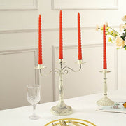 12 Premium Spiral Unscented Wax Dinner Candle Sticks