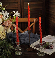 12 Premium Spiral Unscented Wax Dinner Candle Sticks