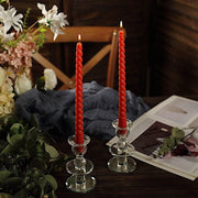 12 Premium Spiral Unscented Wax Dinner Candle Sticks