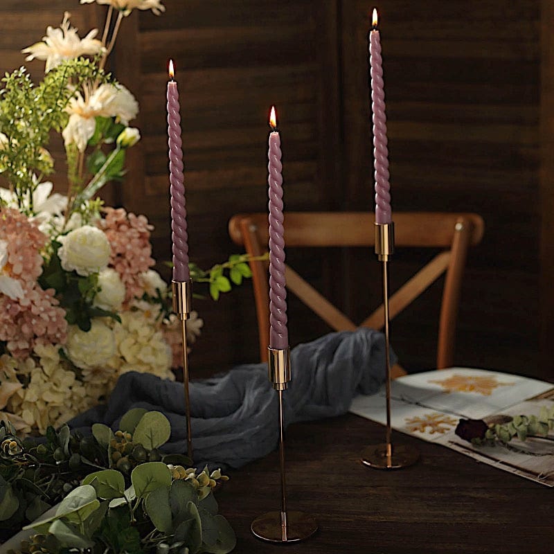 12 Premium Spiral Unscented Wax Dinner Candle Sticks