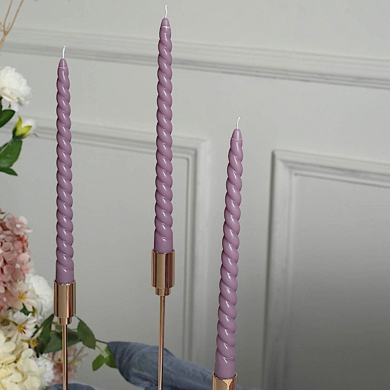 12 Premium Spiral Unscented Wax Dinner Candle Sticks