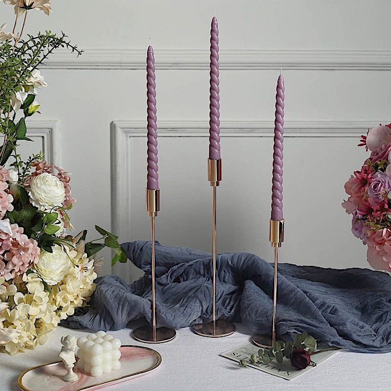 12 Premium Spiral Unscented Wax Dinner Candle Sticks