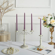 12 Premium Spiral Unscented Wax Dinner Candle Sticks