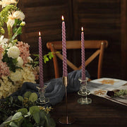 12 Premium Spiral Unscented Wax Dinner Candle Sticks