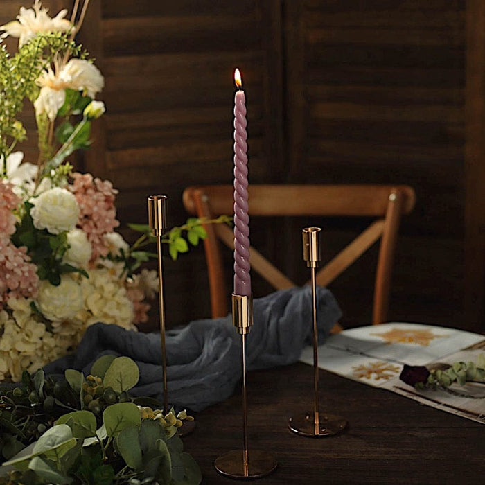 12 Premium Spiral Unscented Wax Dinner Candle Sticks