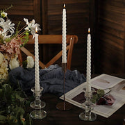 12 Premium Spiral Unscented Wax Dinner Candle Sticks