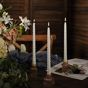12 Premium Spiral Unscented Wax Dinner Candle Sticks