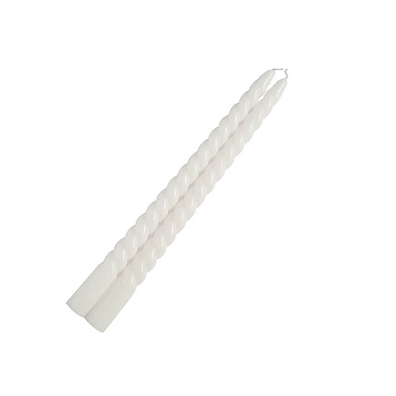 12 Premium Spiral Unscented Wax Dinner Candle Sticks CAND_TP08_WHT