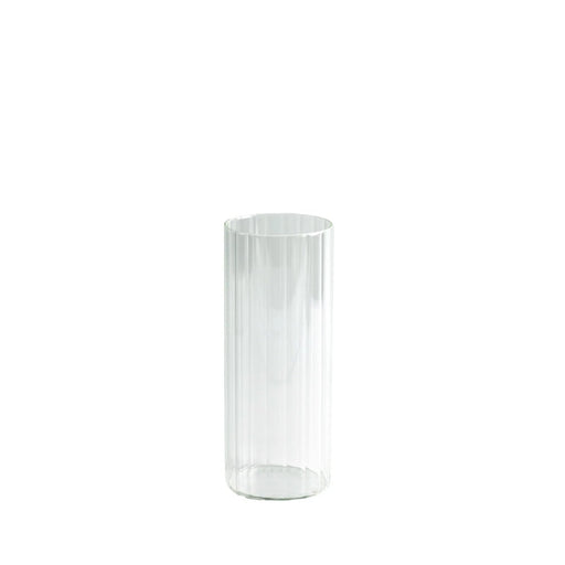 12 Ribbed Cylinder 10" tall Glass Vases Wedding Centerpieces - Clear VASE_A3_RIB_10_CLR