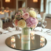 12 Ribbed Cylinder 10" tall Glass Vases Wedding Centerpieces - Clear VASE_A3_RIB_10_CLR