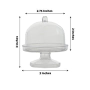 12 Round 3" tall Mini Cake Stands with Dome Favor Holders - Clear PLTC_FIL_001_S_CLR