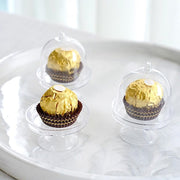12 Round 3" tall Mini Cake Stands with Dome Favor Holders - Clear PLTC_FIL_001_S_CLR