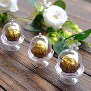 12 Round 3" tall Mini Cake Stands with Dome Favor Holders - Clear PLTC_FIL_001_S_CLR