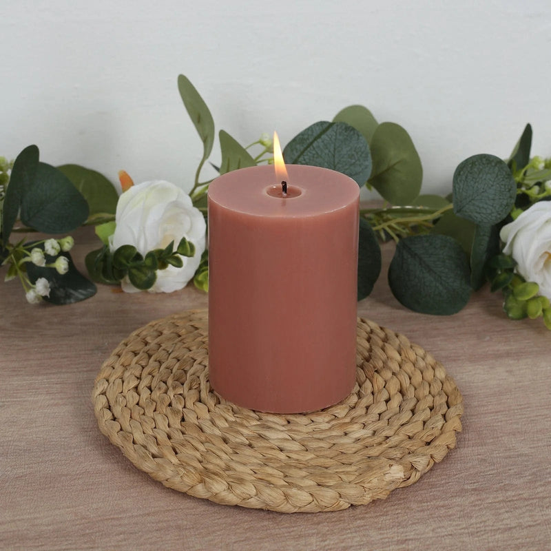 12 Round Dripless Unscented Pillar Candles