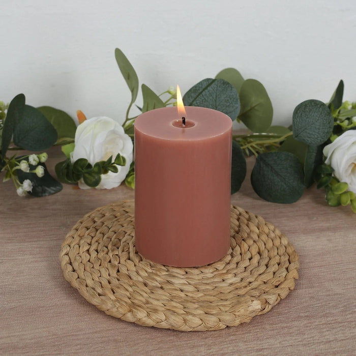 12 Round Dripless Unscented Pillar Candles