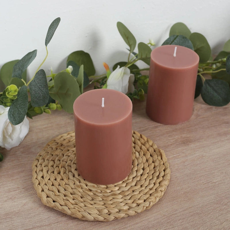 12 Round Dripless Unscented Pillar Candles