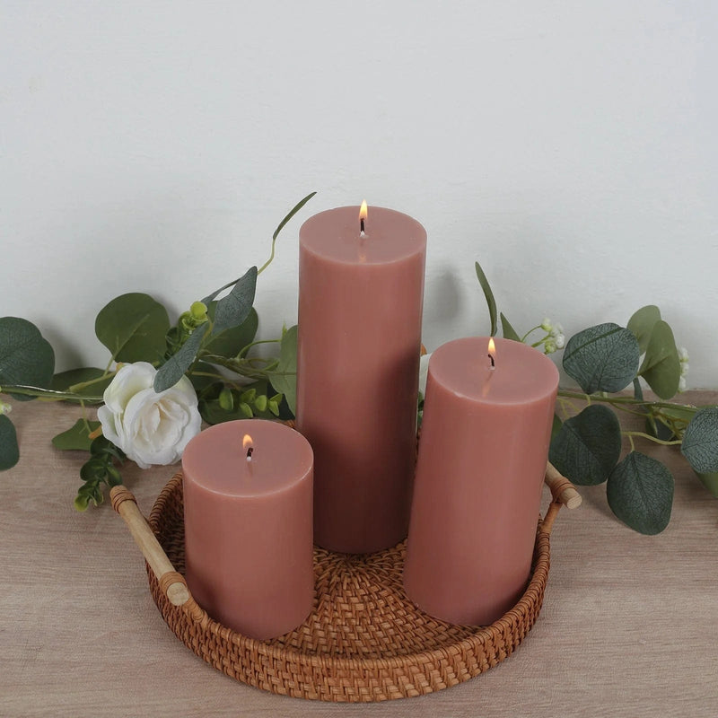 12 Round Dripless Unscented Pillar Candles
