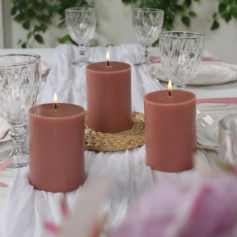 12 Round Dripless Unscented Pillar Candles