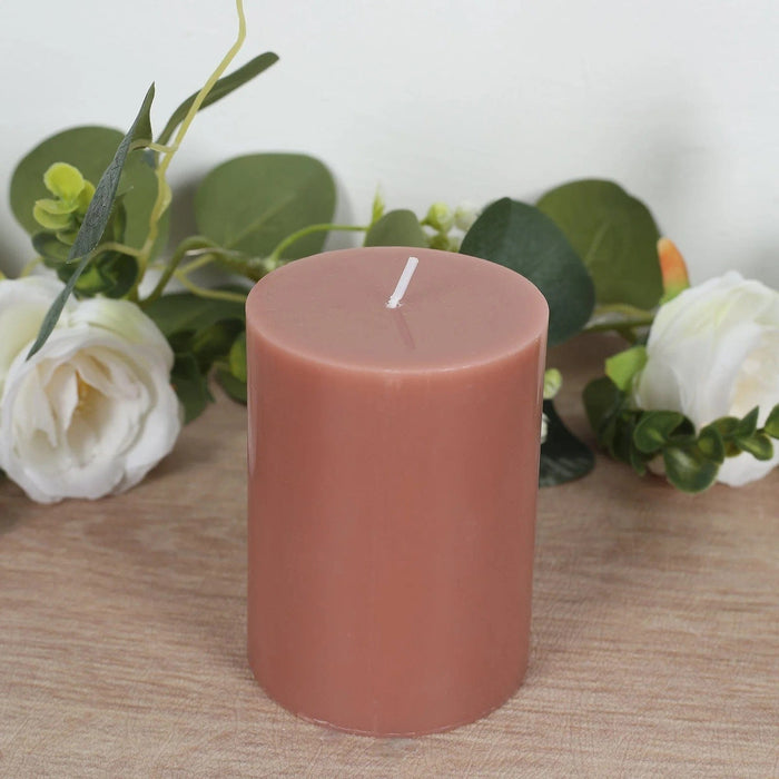 12 Round Dripless Unscented Pillar Candles