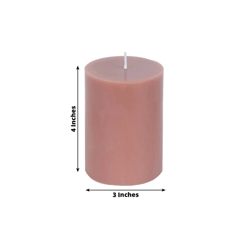 12 Round Dripless Unscented Pillar Candles