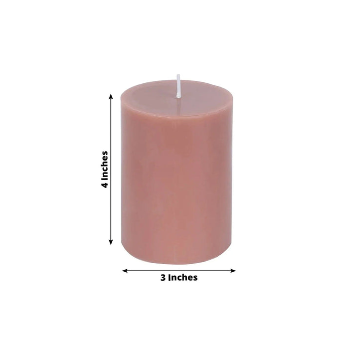 12 Round Dripless Unscented Pillar Candles