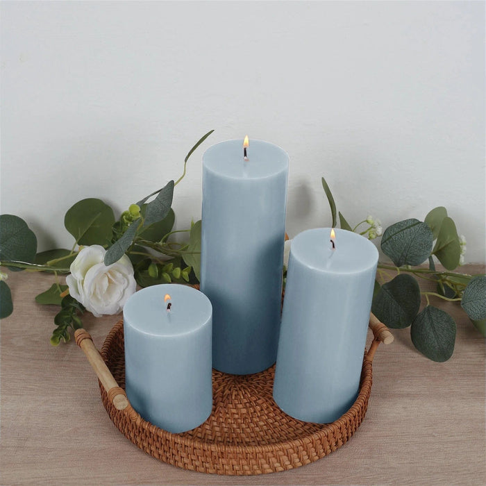 12 Round Dripless Unscented Pillar Candles