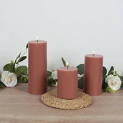 12 Round Dripless Unscented Pillar Candles