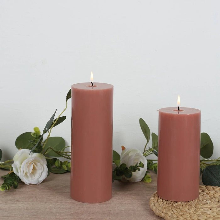 12 Round Dripless Unscented Pillar Candles