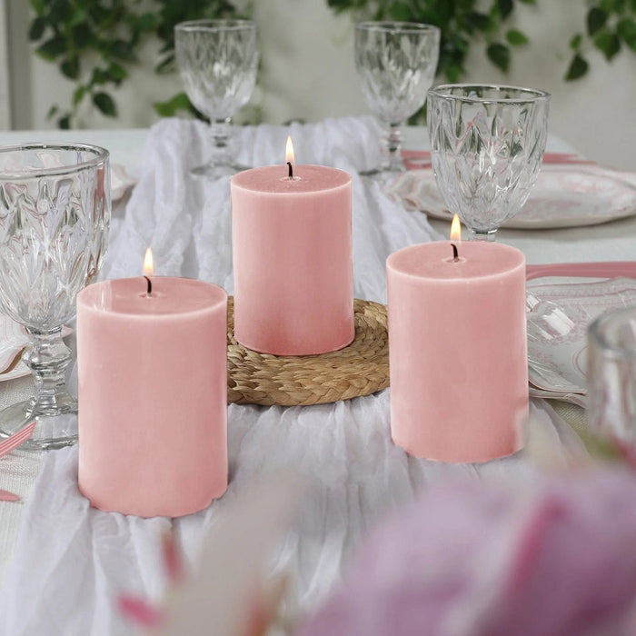 12 Round Dripless Unscented Pillar Candles