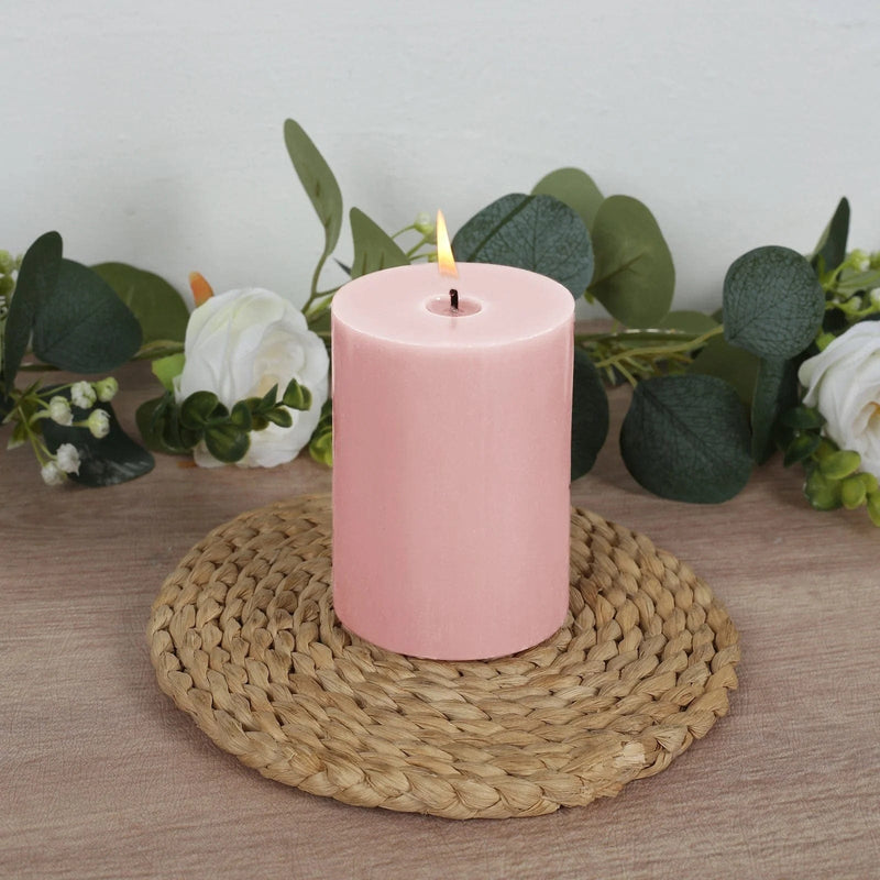 12 Round Dripless Unscented Pillar Candles