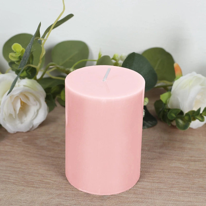 12 Round Dripless Unscented Pillar Candles