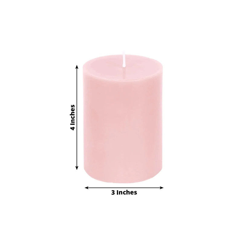12 Round Dripless Unscented Pillar Candles