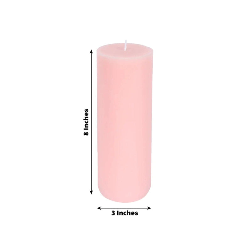 12 Round Dripless Unscented Pillar Candles