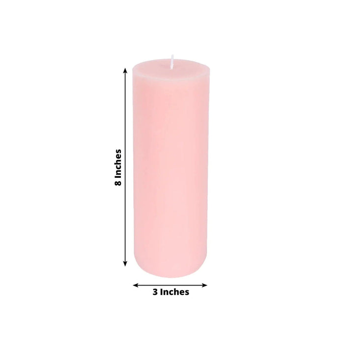 12 Round Dripless Unscented Pillar Candles