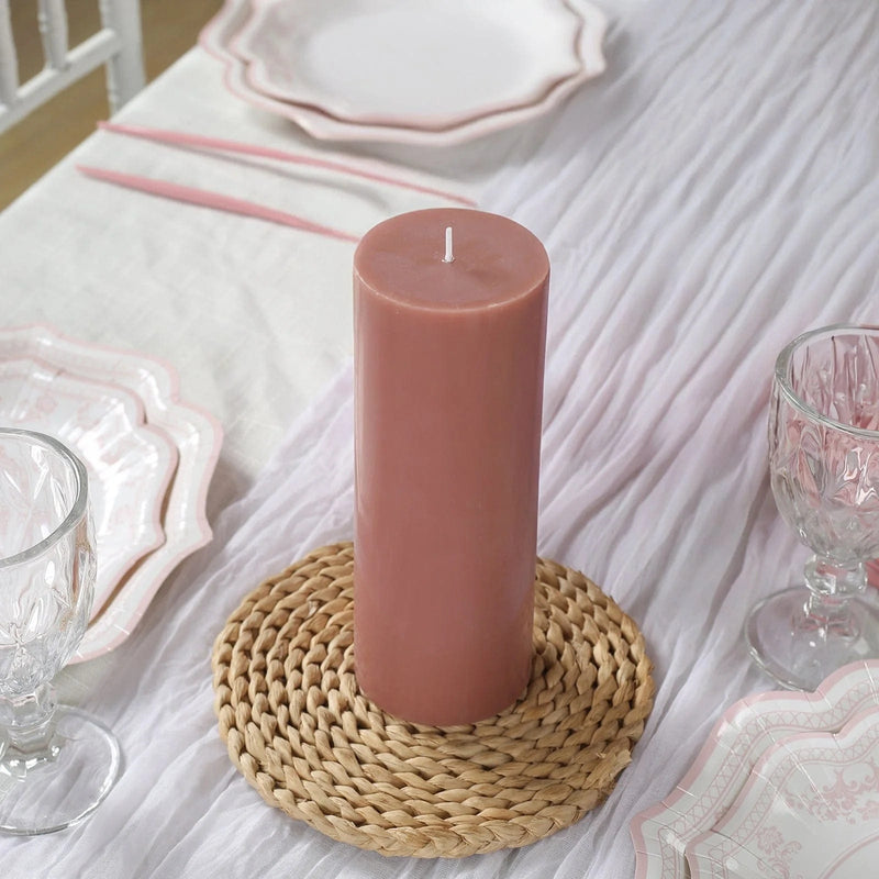 12 Round Dripless Unscented Pillar Candles