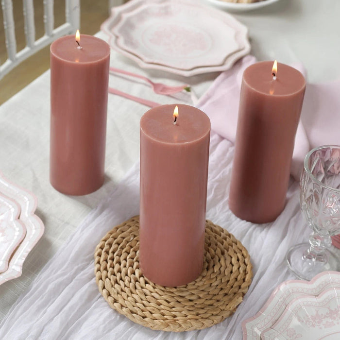 12 Round Dripless Unscented Pillar Candles