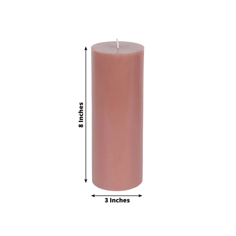 12 Round Dripless Unscented Pillar Candles