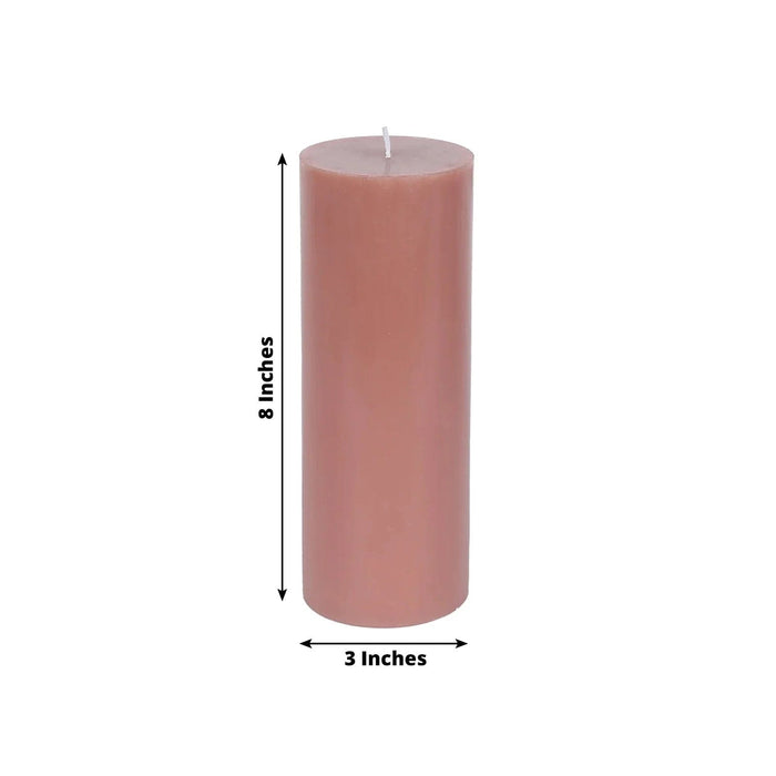 12 Round Dripless Unscented Pillar Candles