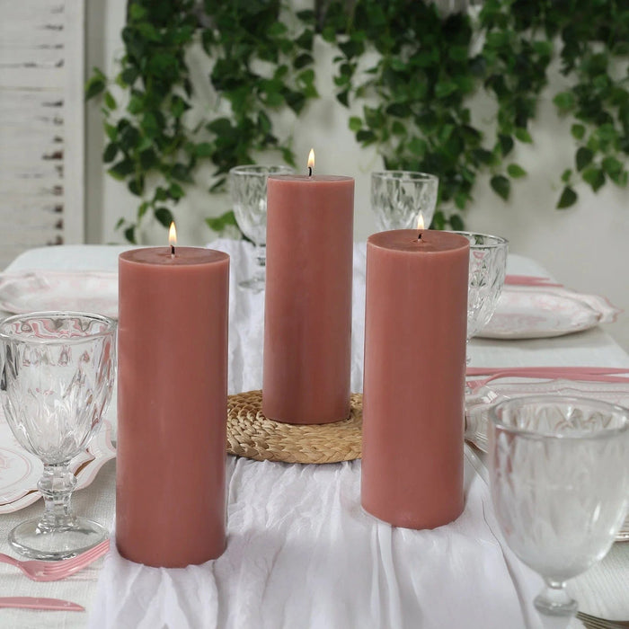 12 Round Dripless Unscented Pillar Candles