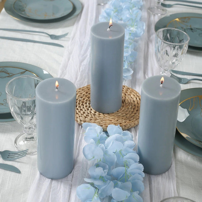 12 Round Dripless Unscented Pillar Candles