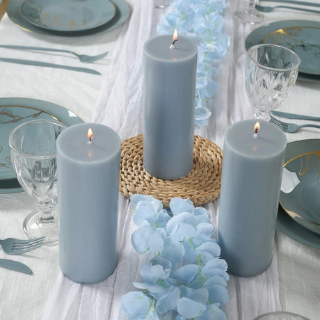 12 Round Dripless Unscented Pillar Candles