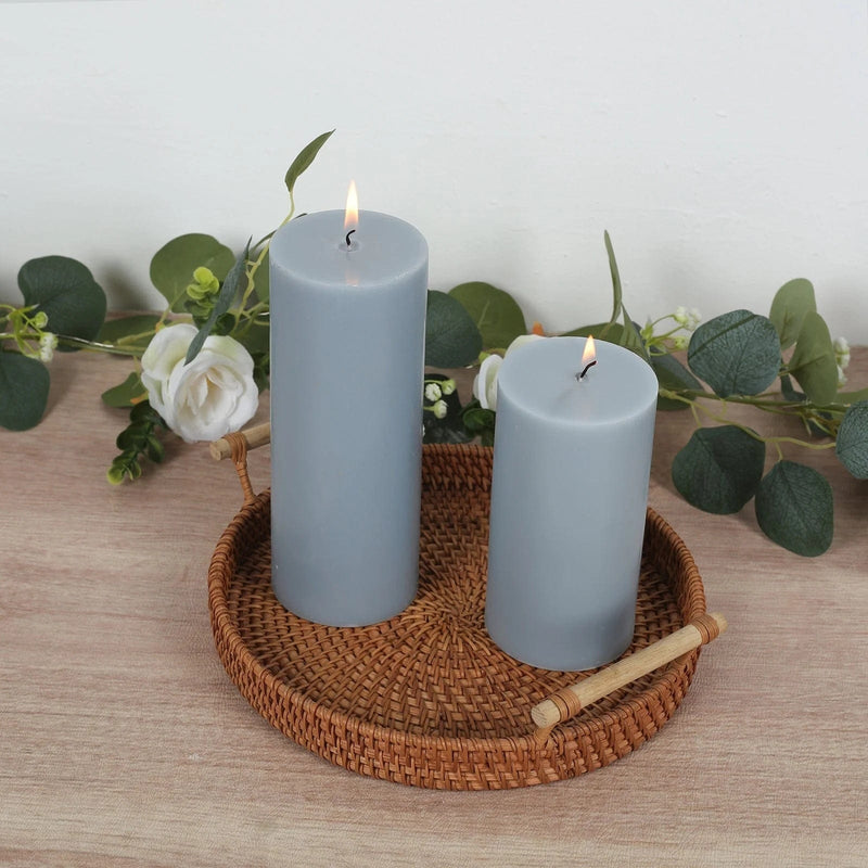 12 Round Dripless Unscented Pillar Candles