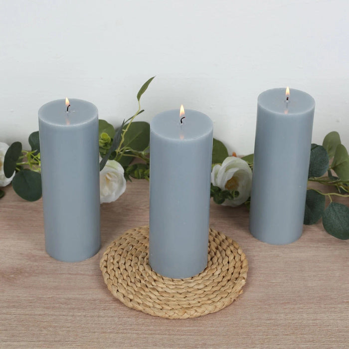 12 Round Dripless Unscented Pillar Candles