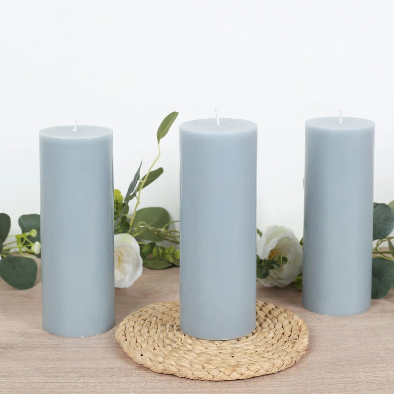 12 Round Dripless Unscented Pillar Candles